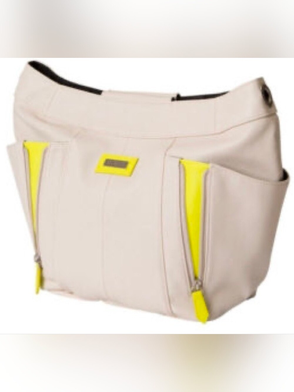 BNWT Alicia Demi Shell Cream Neon Yellow And 13 Inch Straps. No Base Bag